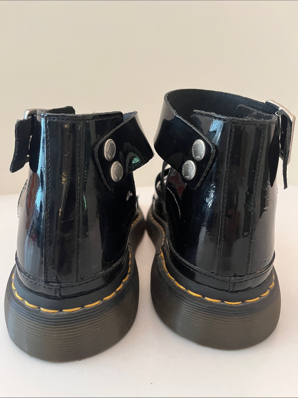 Dr. Martens Women’s Clarissa Sandals, size 10, black patent gladiator - Picture 6 of 11